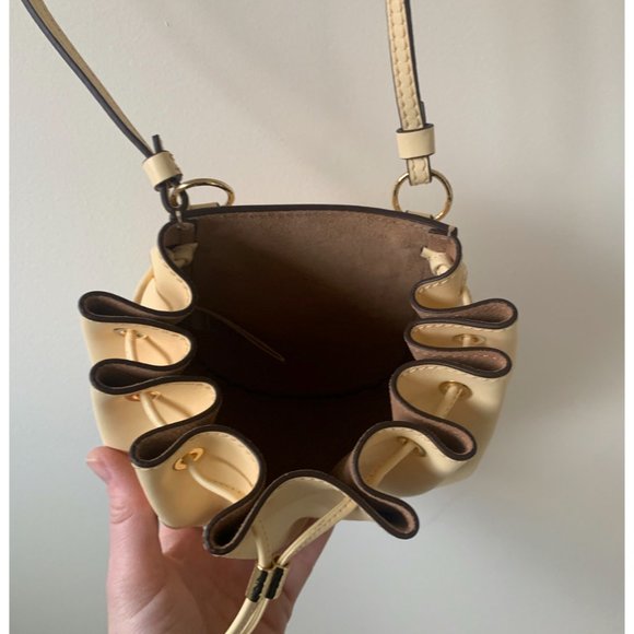 Ulla Johnson Paloma Ruched Leather Essential Pouch Transparent Yellow - Picture 2 of 5